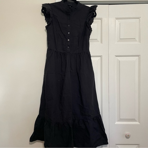 Who What Wear Black Dress Ruffle Sleeve Size Small - Picture 1 of 12